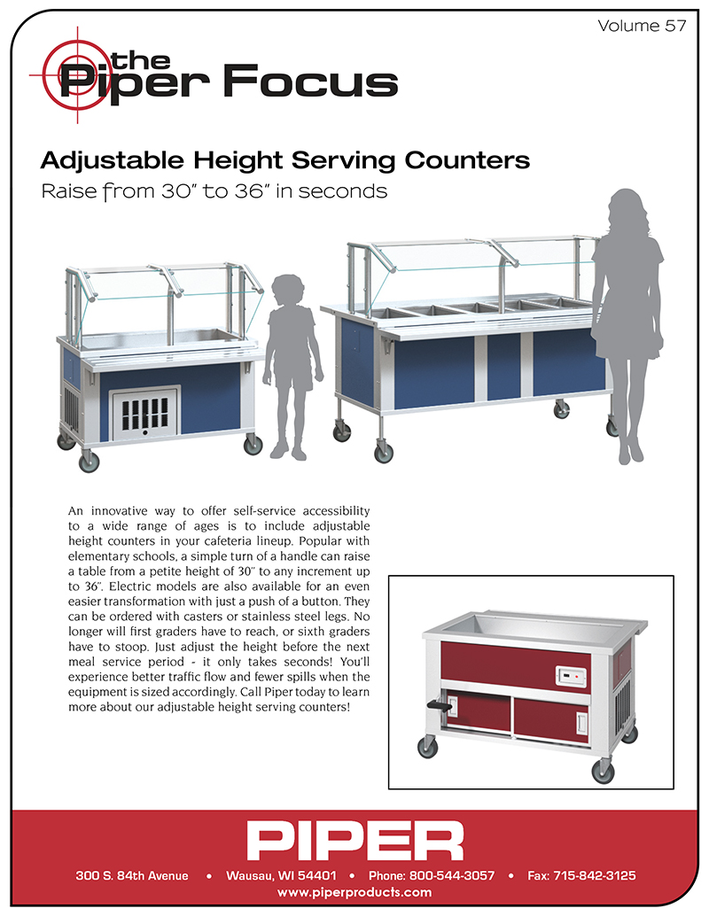 Piper Focus Volume 57 - Adjustable Height Serving Counters